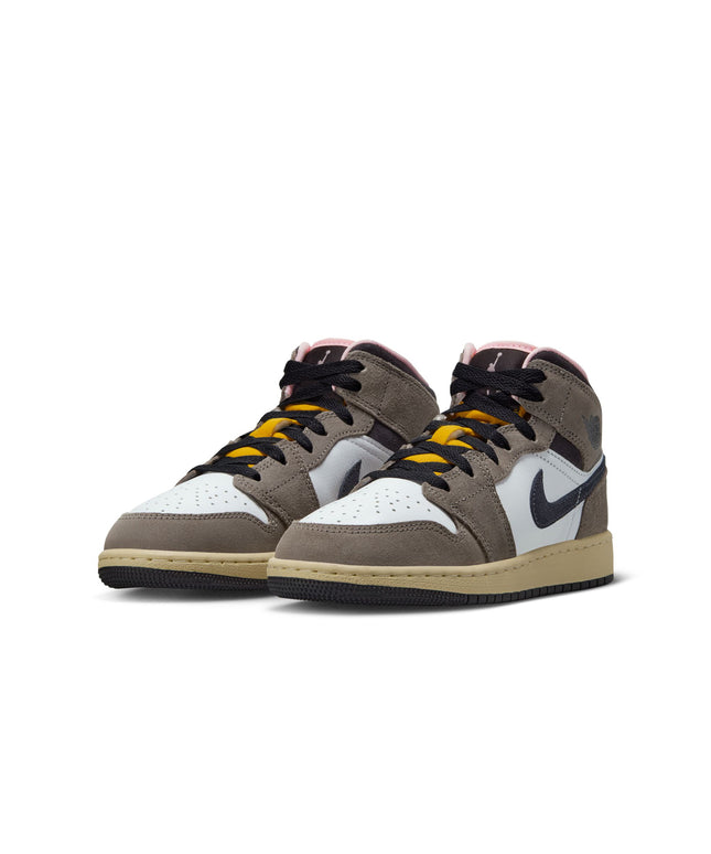 Air Jordan Big Kids 1 Mid SE- Oil Grey