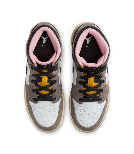 Air Jordan Big Kids 1 Mid SE- Oil Grey