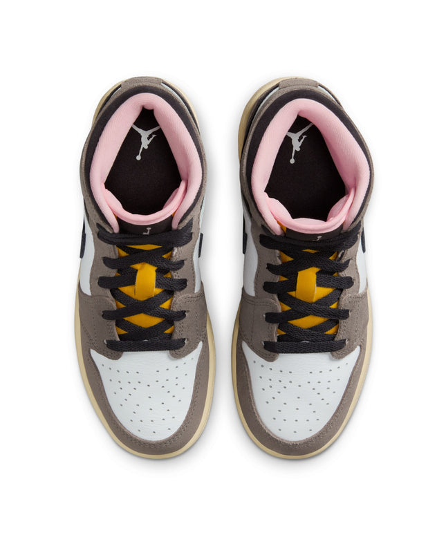 Air Jordan Big Kids 1 Mid SE- Oil Grey