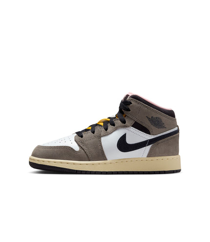 Air Jordan Big Kids 1 Mid SE- Oil Grey