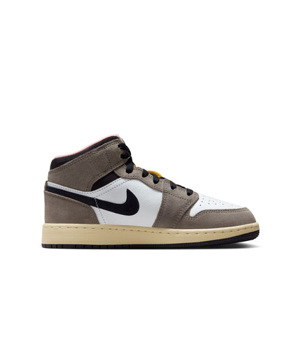 Air Jordan Big Kids 1 Mid SE- Oil Grey