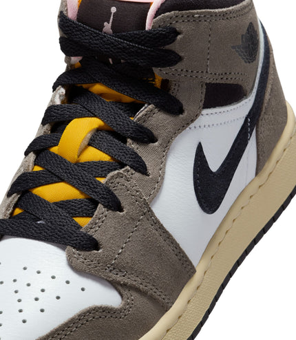 Air Jordan Big Kids 1 Mid SE- Oil Grey