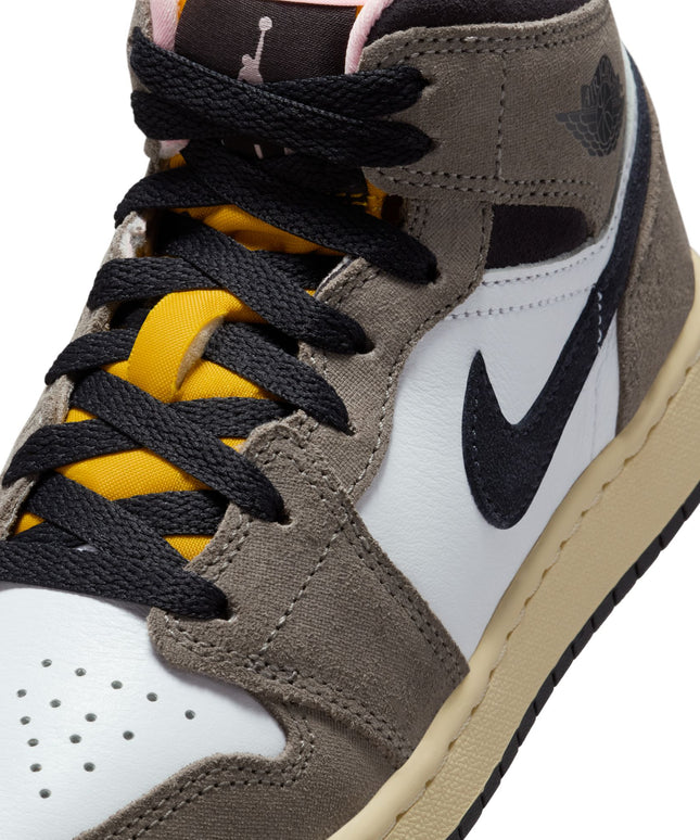 Air Jordan Big Kids 1 Mid SE- Oil Grey