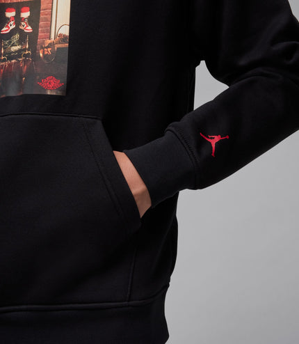 Air Jordan Mens Jumpman Chimney Hoodie - Black