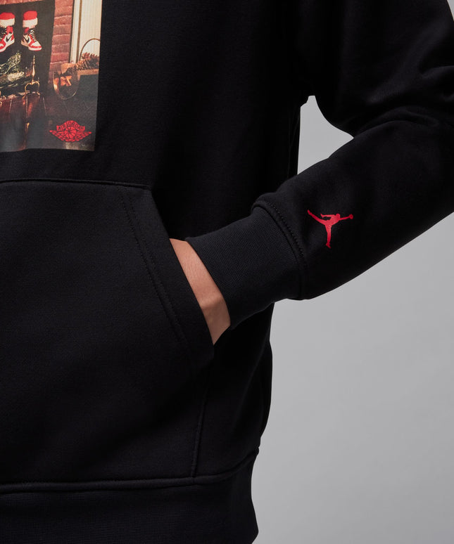 Air Jordan Mens Jumpman Chimney Hoodie - Black