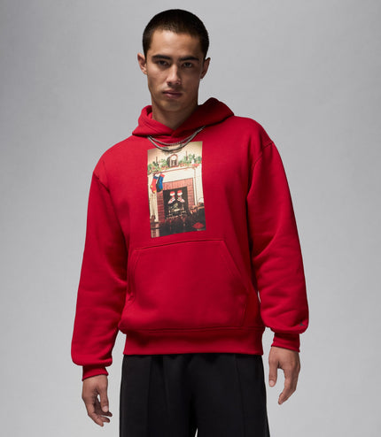 Air Jordan Mens Jumpman Chimney Hoodie - Gym Red