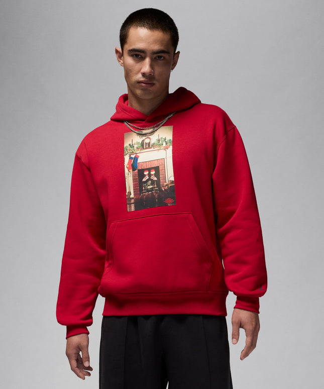 Air Jordan Mens Jumpman Chimney Hoodie - Gym Red