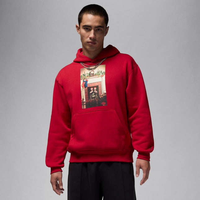 Air Jordan Mens Jumpman Chimney Hoodie - Gym Red