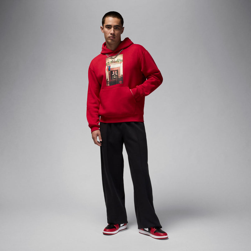 Air Jordan Mens Jumpman Chimney Hoodie - Gym Red