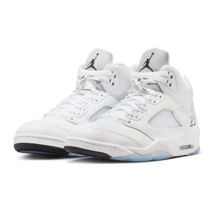 Air Jordan Mens 5 Retro - White Metallic