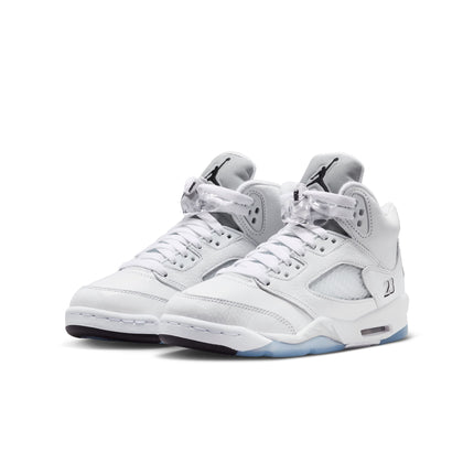 Air Jordan Big Kids 5 Retro - White Metallic