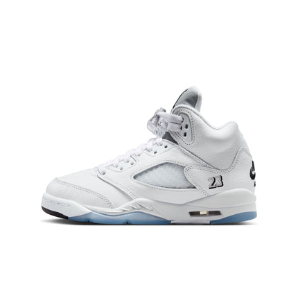 Air Jordan Big Kids 5 Retro - White Metallic