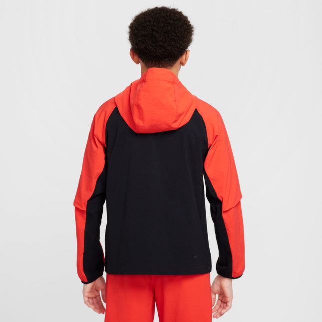 Nike Boys Tech Fleece Hoodie - Black/Light Crimson