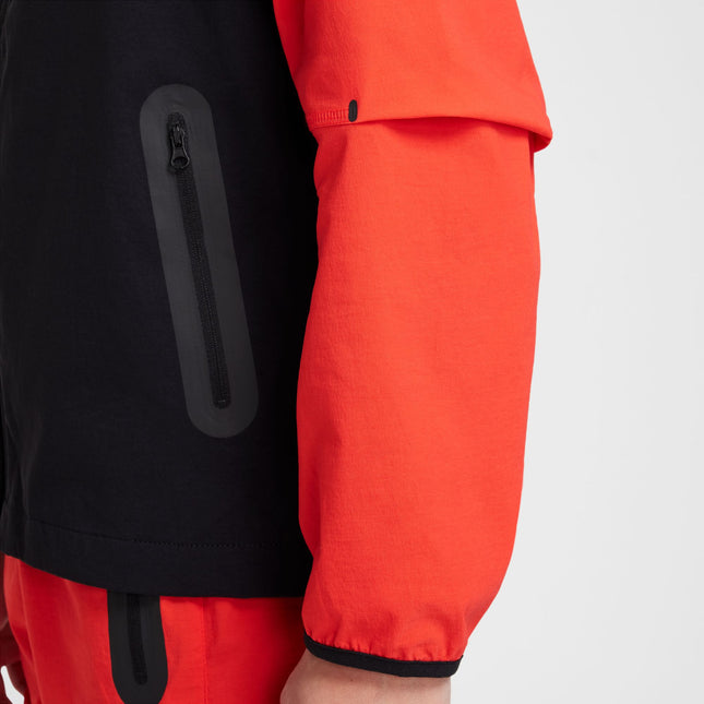 Nike Boys Tech Fleece Hoodie - Black/Light Crimson