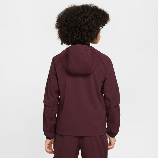 Nike Boys Tech Fleece Hoodie - Burgundy Crush/Black