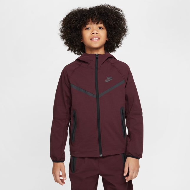 Nike Boys Tech Fleece Hoodie - Burgundy Crush/Black