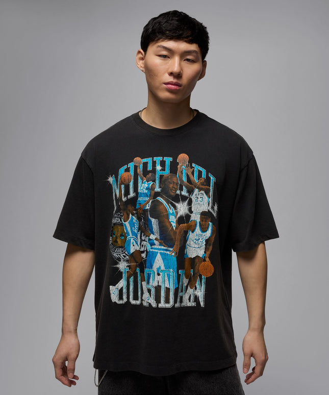Air Jordan Mens Flight Essentials Tee - Black/Dark Powder Blue