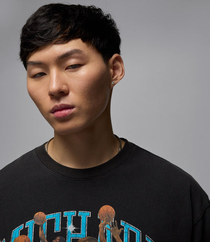 Air Jordan Mens Flight Essentials Tee - Black/Dark Powder Blue