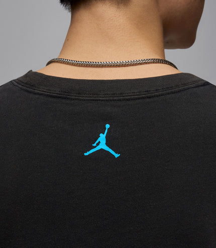 Air Jordan Mens Flight Essentials Tee - Black/Dark Powder Blue
