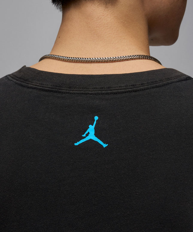 Air Jordan Mens Flight Essentials Tee - Black/Dark Powder Blue