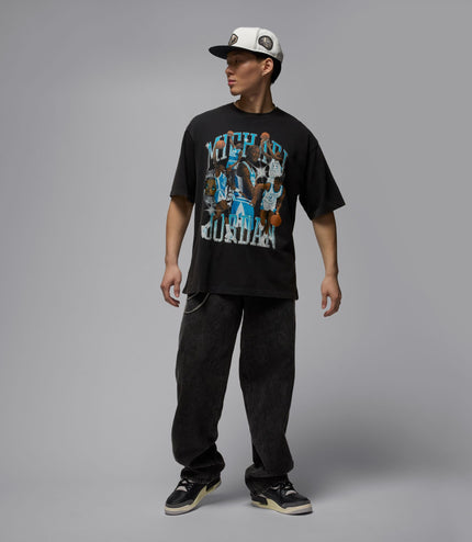 Air Jordan Mens Flight Essentials Tee - Black/Dark Powder Blue