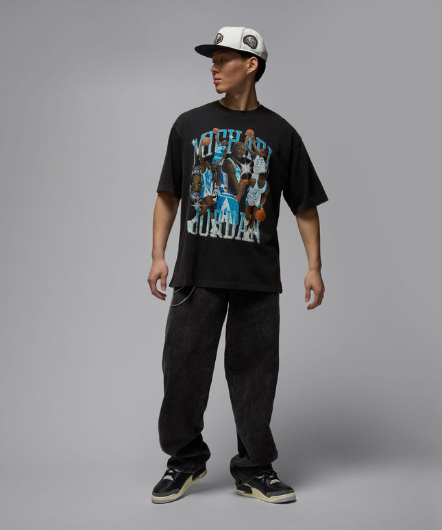 Air Jordan Mens Flight Essentials Tee - Black/Dark Powder Blue