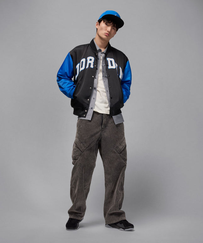 Air Jordan Mens Collegiate Varsity Jacket - Black/Sport Blue