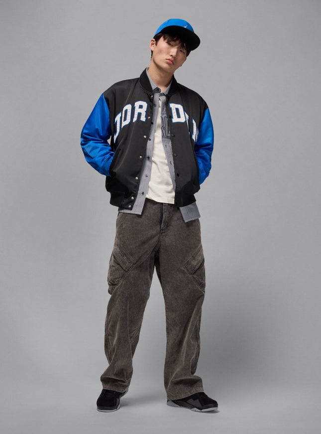 Air Jordan Mens Collegiate Varsity Jacket - Black/Sport Blue