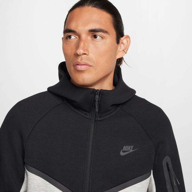 Nike Mens Tech Full Zip Windrunner Hoodie - Dark Grey/Black