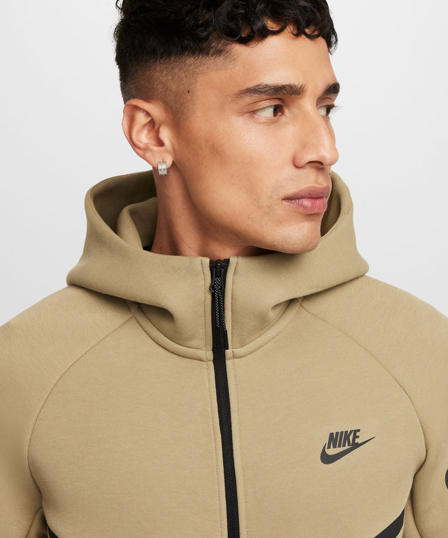 Sudadera con capucha Nike Tech Windrunner con cremallera completa para hombre - Verde oliva neutro/negro