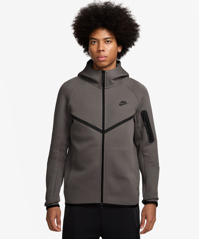 Nike Mens Tech Fleece Cave Full Zip Runner Hoodie - Stone