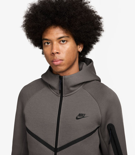Nike Mens Tech Fleece Cave Full Zip Runner Hoodie - Stone