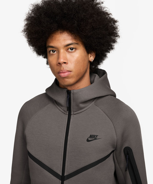 Nike Mens Tech Fleece Cave Full Zip Runner Hoodie - Stone