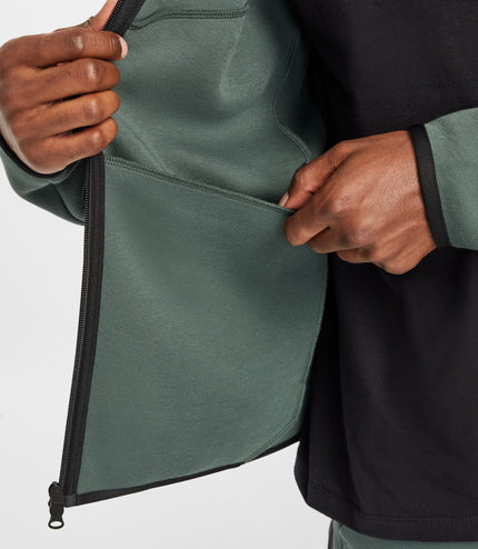 Nike Mens Tech Full Zip Windrunner Hoodie - Vintage Green/Black