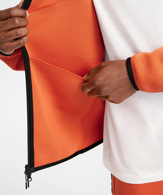 Sudadera con capucha Nike Tech Windrunner con cremallera completa para hombre - Coral vintage