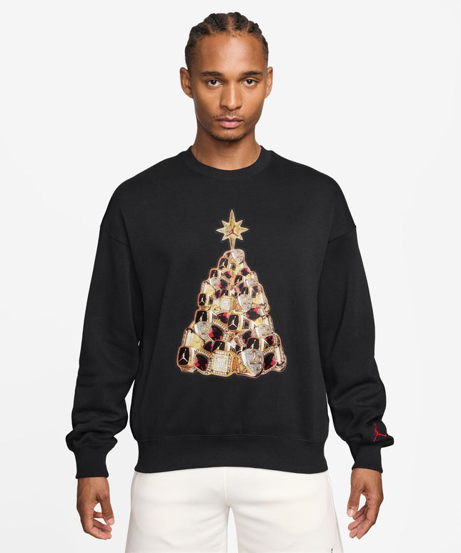 Air Jordan Mens Holiday Fleece Crewneck - Black