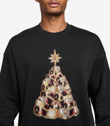 Air Jordan Mens Holiday Fleece Crewneck - Black
