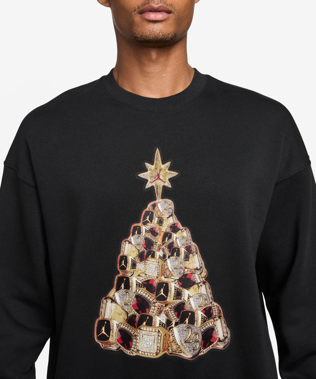 Air Jordan Mens Holiday Fleece Crewneck - Black