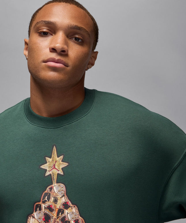 Air Jordan Mens Holiday Fleece Crewneck - Midnight Green