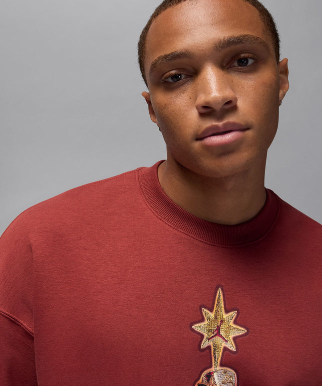 Air Jordan Mens Holiday Fleece Crewneck - Redstone