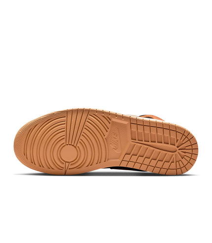 Air Jordan Mens 1 Mid SE - Black/Flax