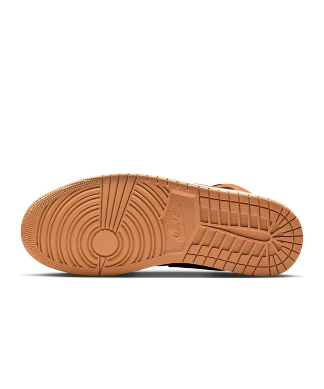 Air Jordan Mens 1 Mid SE - Black/Flax