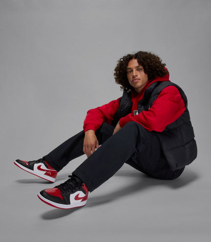 Air Jordan Mens 1 Mid SE - Black/Varsity Red