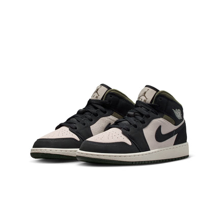 Air Jordan Big Kids 1 Mid- Light Orewood Brown
