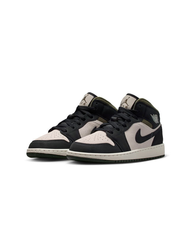 Air Jordan Big Kids 1 Mid- Light Orewood Brown