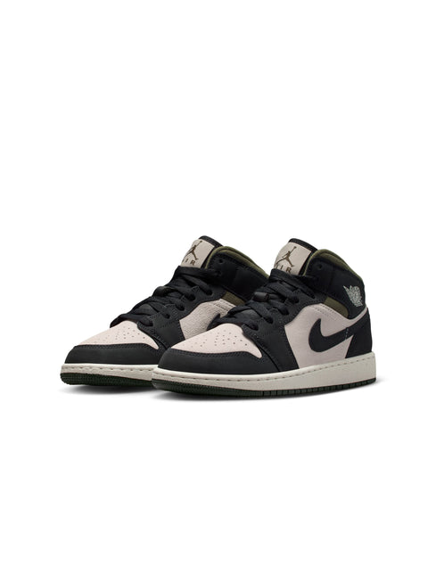 Air Jordan Big Kids 1 Mid- Light Orewood Brown