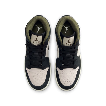 Air Jordan Big Kids 1 Mid- Light Orewood Brown