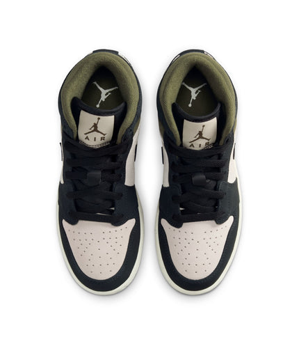 Air Jordan Big Kids 1 Mid- Light Orewood Brown