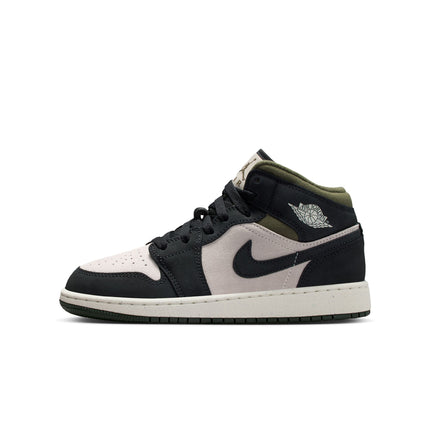 Air Jordan Big Kids 1 Mid- Light Orewood Brown