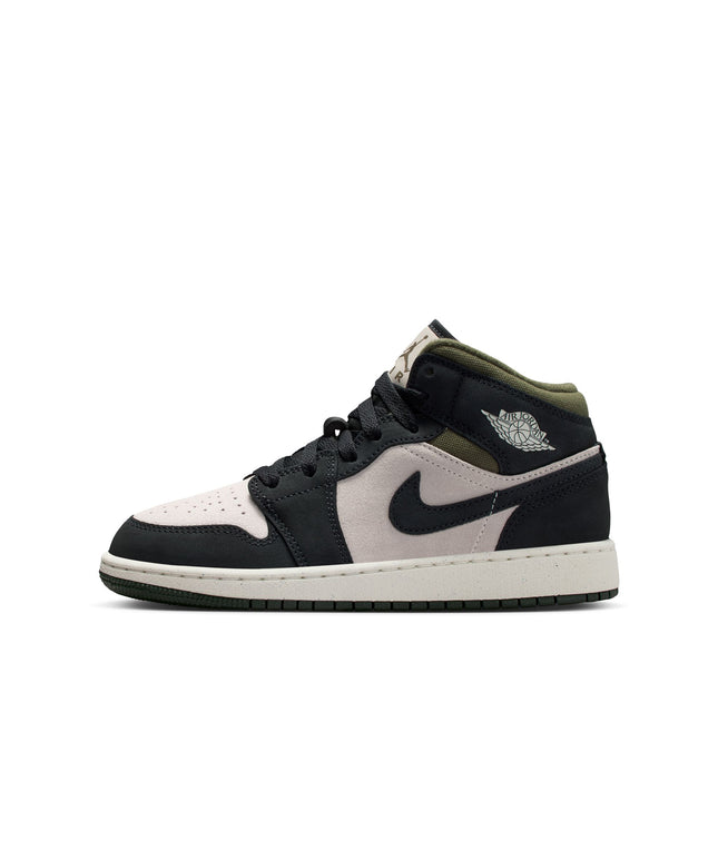 Air Jordan Big Kids 1 Mid- Light Orewood Brown